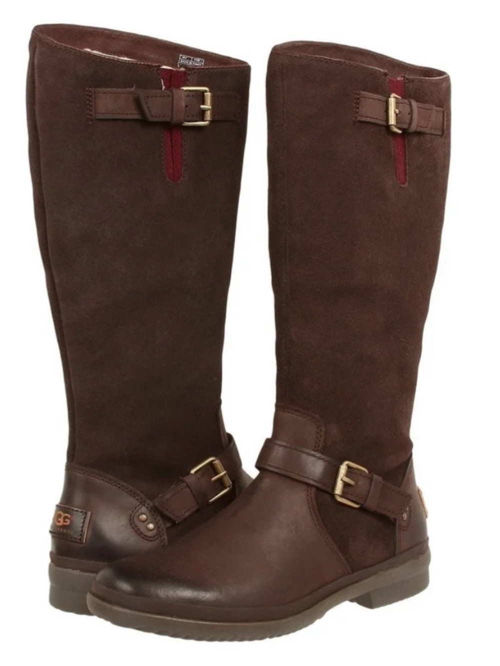 UGG Thomsen Stout Brown Leather & Suede Tall Winter Riding Boots